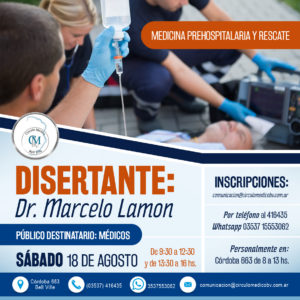 Medicina Prehospitalaria y Rescate – Sábado 18/08 – Bell Ville